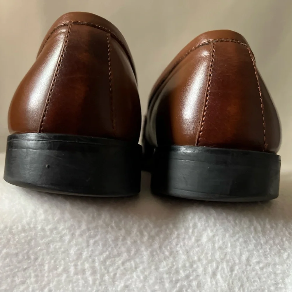 Steve Madden Size 10 1/2 Brown Leather Slip On Mens Shoes